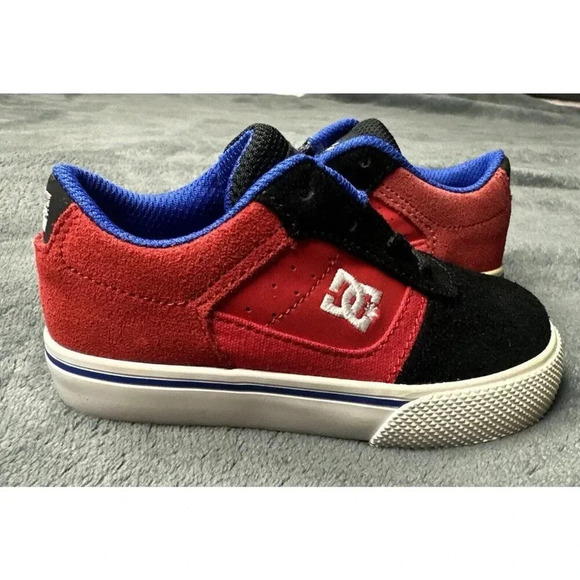 DC Cole Pro Black Red Leather Suede Skate SHOES Kids Toddler Size 6 Snea… - Picture 2 of 16